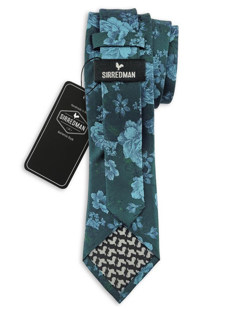 Sir Redman Corbata de seda | verde esmeralda / azul claro | Corbata elegante para hombre