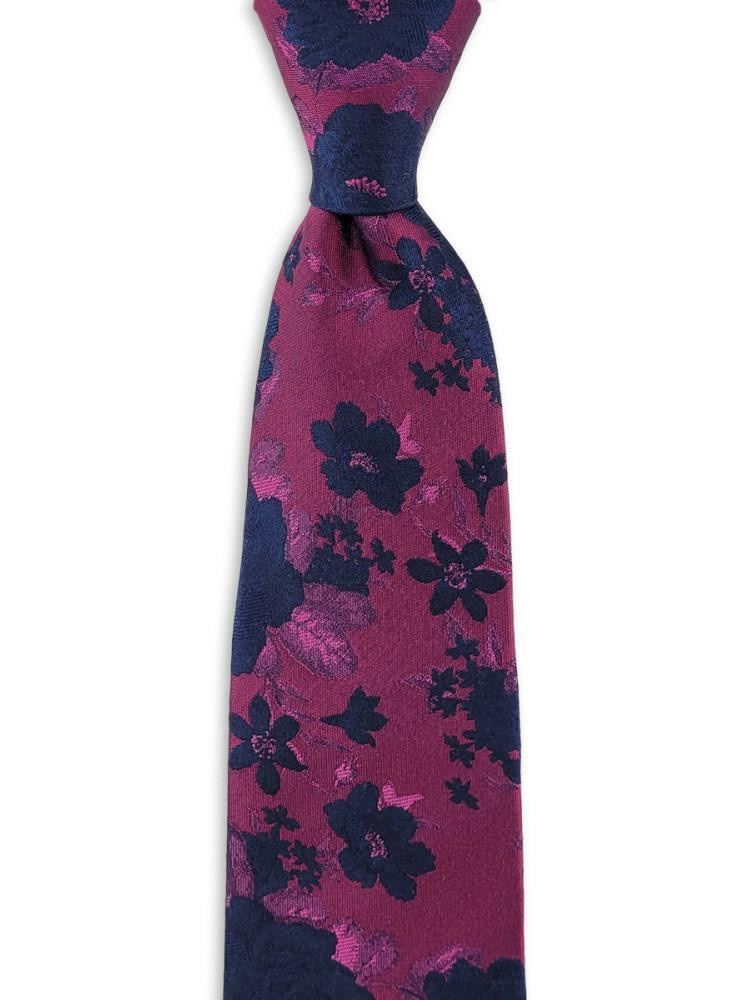 Sir Redman Seidenkrawatte | Fuchsia / Dunkelblau | Elegante Krawatte für Männer