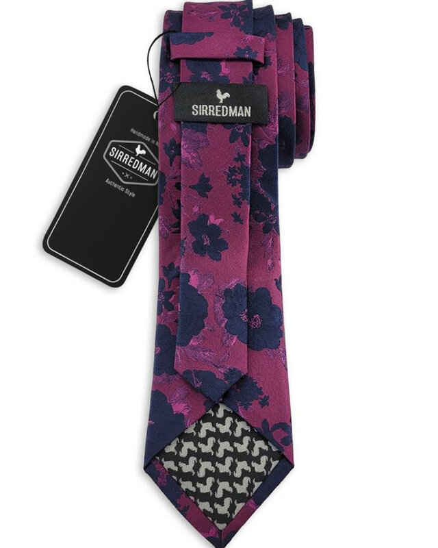 Sir Redman Woven Silk Tie | fuchsia / dark blue | Elegant tie for men