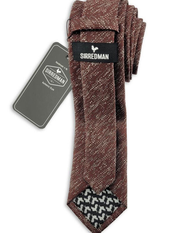 Sir Redman Royal Ruby Krawatte | Bordeauxrot / Schwarz / Weiß | Elegante Krawatte für Männer