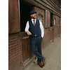 The Bookmaker | Waistcoat | Blue herringbone | Red-yellow overcheck