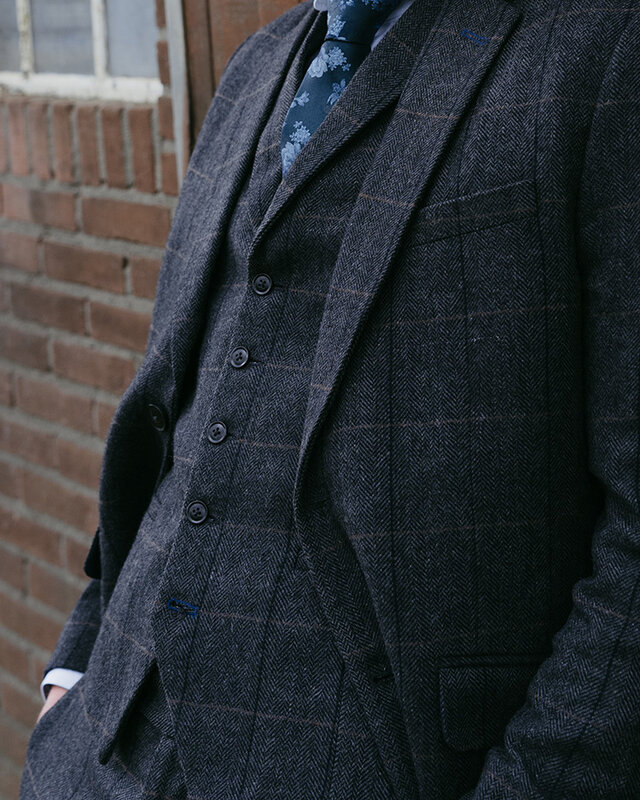 The Patriarch | Tweed Sakko | Anthrazit Fischgratbindung | Peaky blinders