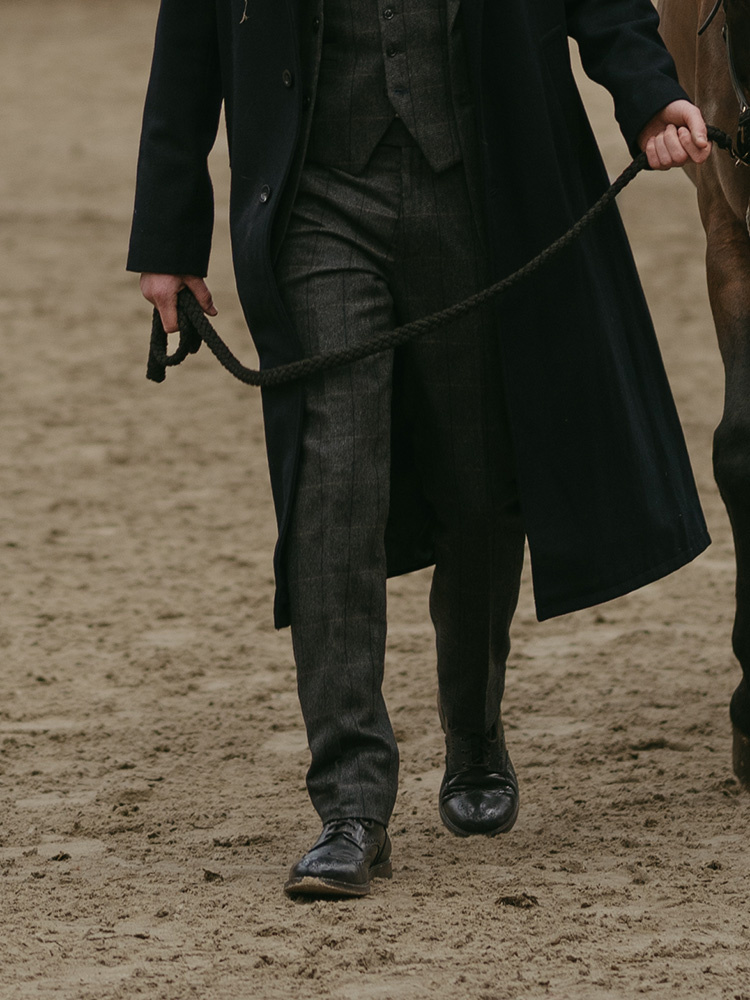 The Patriarch | Tweed Pantalon | Antraciet visgraat | Peaky Blinders