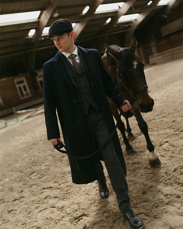 The Patriarch | Tweed Trousers | Charcoal Grey herringbone | Peaky Blinders