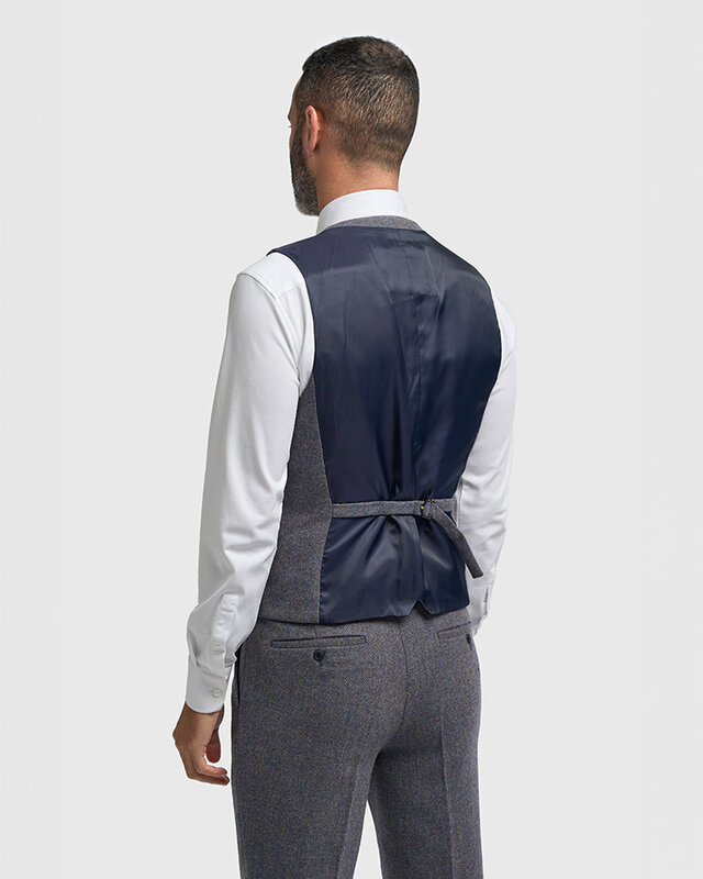 Cavani Thomas Savoy | 3-Piece Suit | Blue-Grey Herringbone | Thomas Shelby Inspired