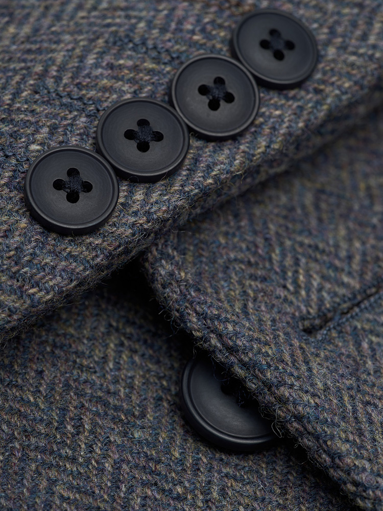 Cavani Thomas Savoy | Veste | Chevrons bleu-gris | Vintage