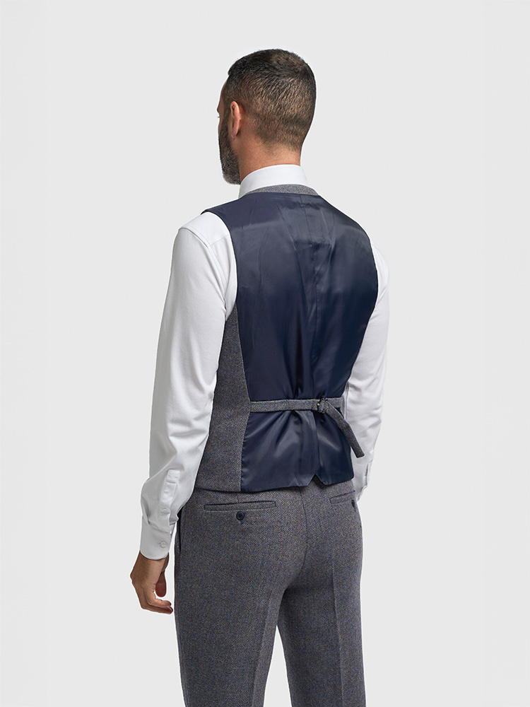 Cavani Thomas Savoy | Gilet | Chevrons bleu-gris | Inspiré de Thomas Shelby