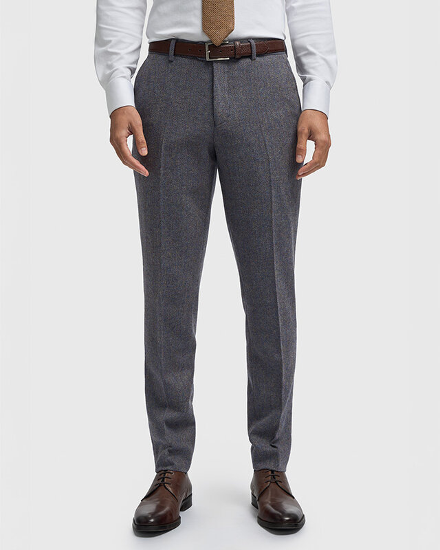Cavani Thomas Savoy | Pantalon | Chevrons bleu-gris | Vintage