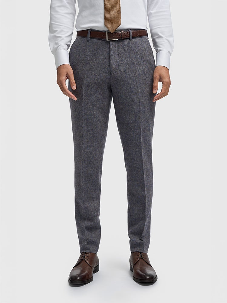 Cavani Thomas Savoy | Trousers | Blue-Grey Herringbone | Thomas Shelby Inspired