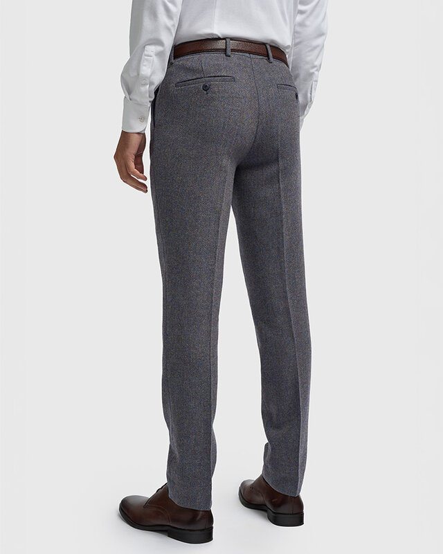 Cavani Thomas Savoy | Pantalon | Chevrons bleu-gris | Vintage