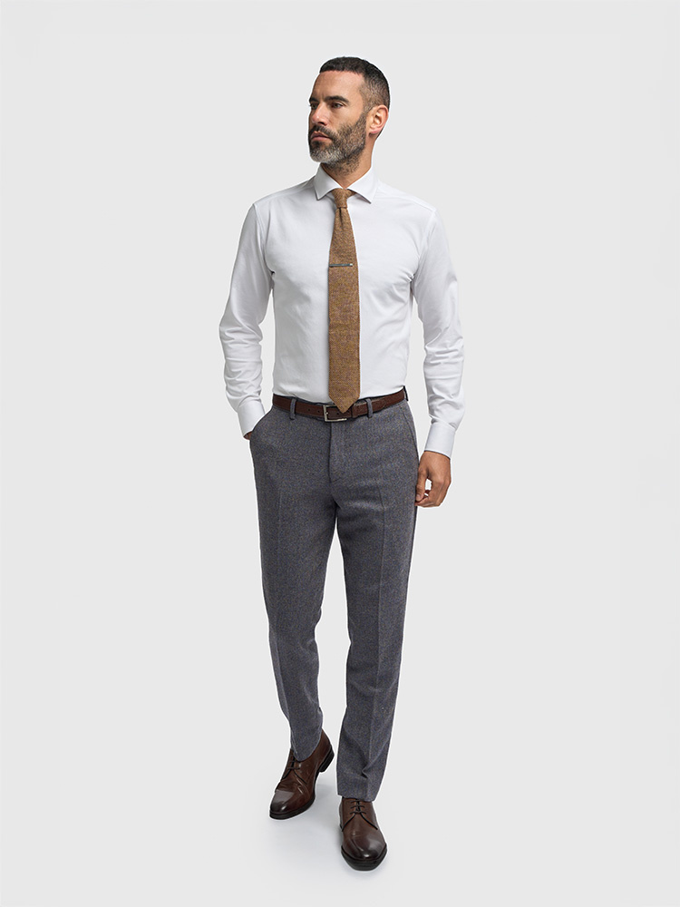 Cavani Thomas Savoy | Pantalon | Chevrons bleu-gris | Vintage