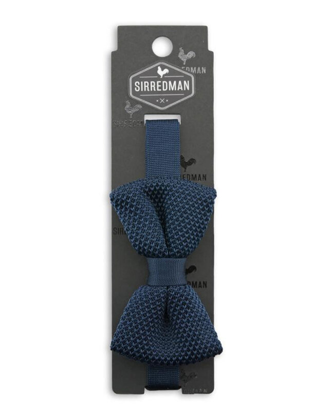 Sir Redman Luxus Fliege | Dunkelblau | Gestrickt | Elegante Fliege für Männer