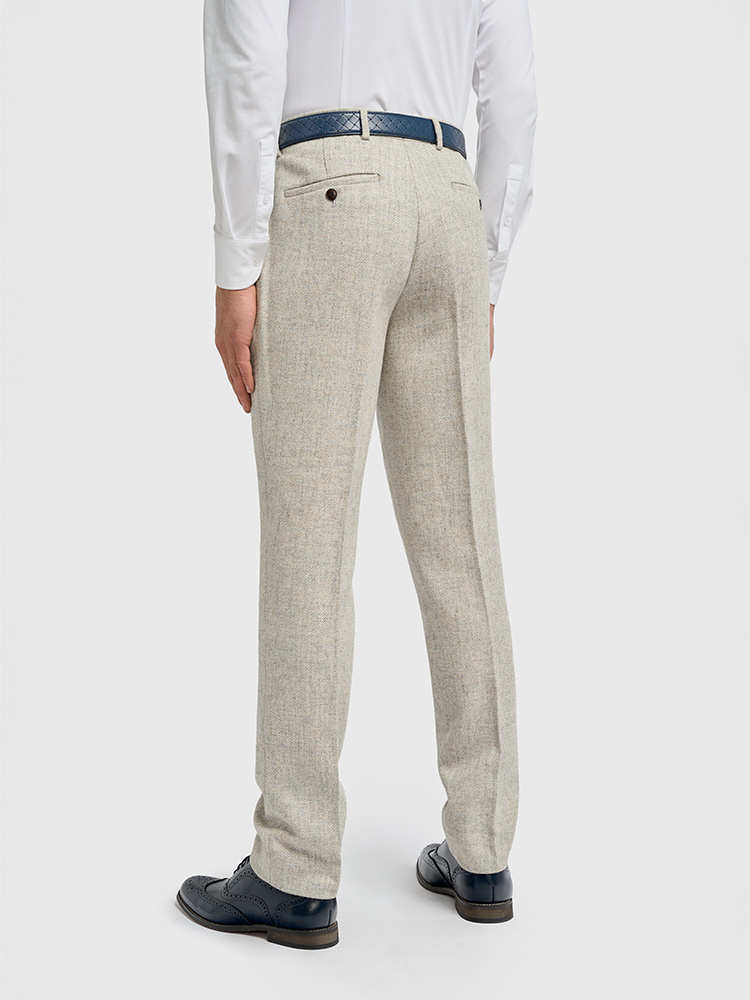 Cavani Thomas Pearl Grey | 3-teiliger Anzug | Blaugraues Fischgrätmuster | Vintage