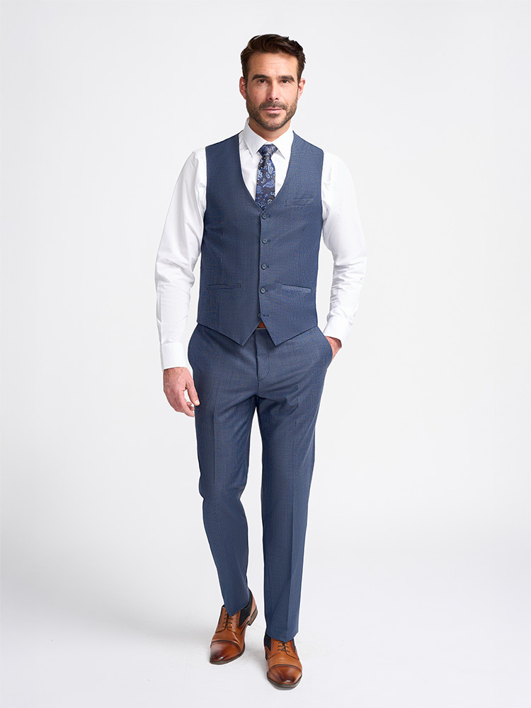 Cavani Mayfair Navy Check | Heren pak | 3-delig | Marineblauw | Thomas Shelby