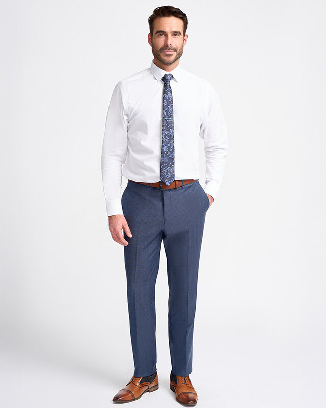 Cavani Mayfair Navy Check | Hose | Marineblau