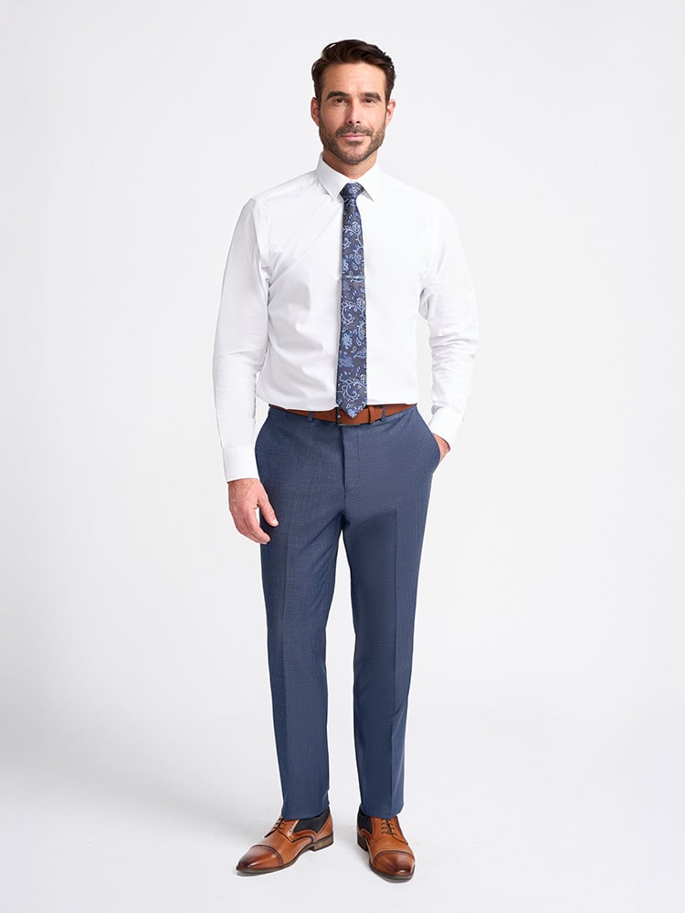 Cavani Mayfair Navy Check | Trousers | Navy blue
