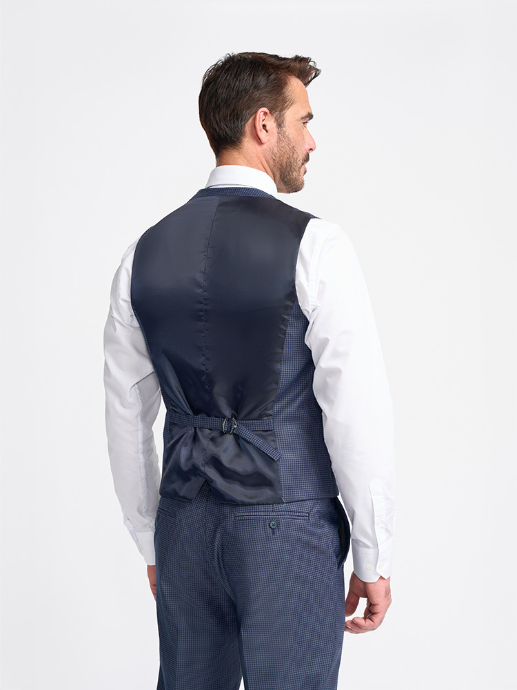 Cavani Mayfair Navy Check | Waistcoat | Navy blue