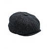 Gorra Brodick | Harris Tweed | 8 paneles | Negro