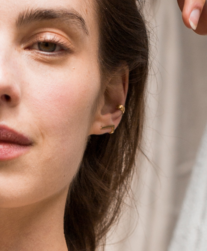 Enkele Single Gold Plated Minimalistische Ear Cuff Gumption