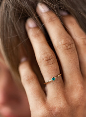 Gold Plated Minimalistische Ring Met Groene Kwarts Keala