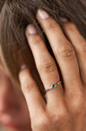 Gold Plated Minimalistische Ring Met Groene Kwarts Keala