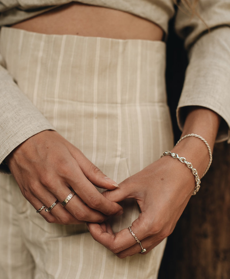 Silberner geflochtener Ring Hera