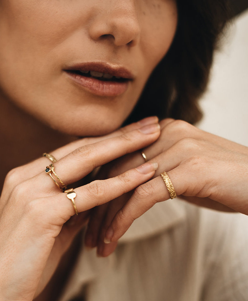 Vergoldeter Ring mit Vintage-Muster Selene