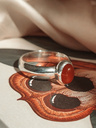 Minimalist Carnelian Ring Aphrodite, Silver