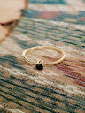 Stackable Onyx Ring Keala, Gold Plated