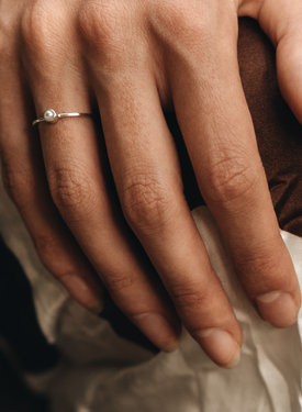 Bague Argent Perle Empilable Keala