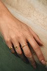 Gold Plated Vintage Ring Met Patroon Aurora