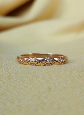 Gold Plated Vintage Ring Met Patroon Aurora