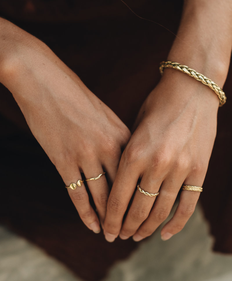 Gold Plated Fijne Stackable Ring Elgiva