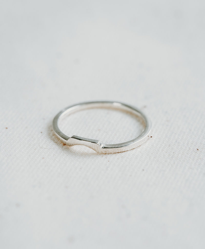 Square Stackable Ring Elgiva, Silver