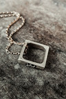 Silver Men's Cube Pendant Inguz