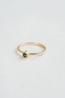 Bague Plaqué Or Quartz Vert Empilable Keala