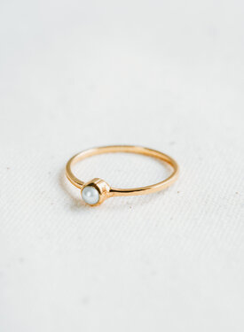 Bague Plaqué Or Perle Empilable Keala