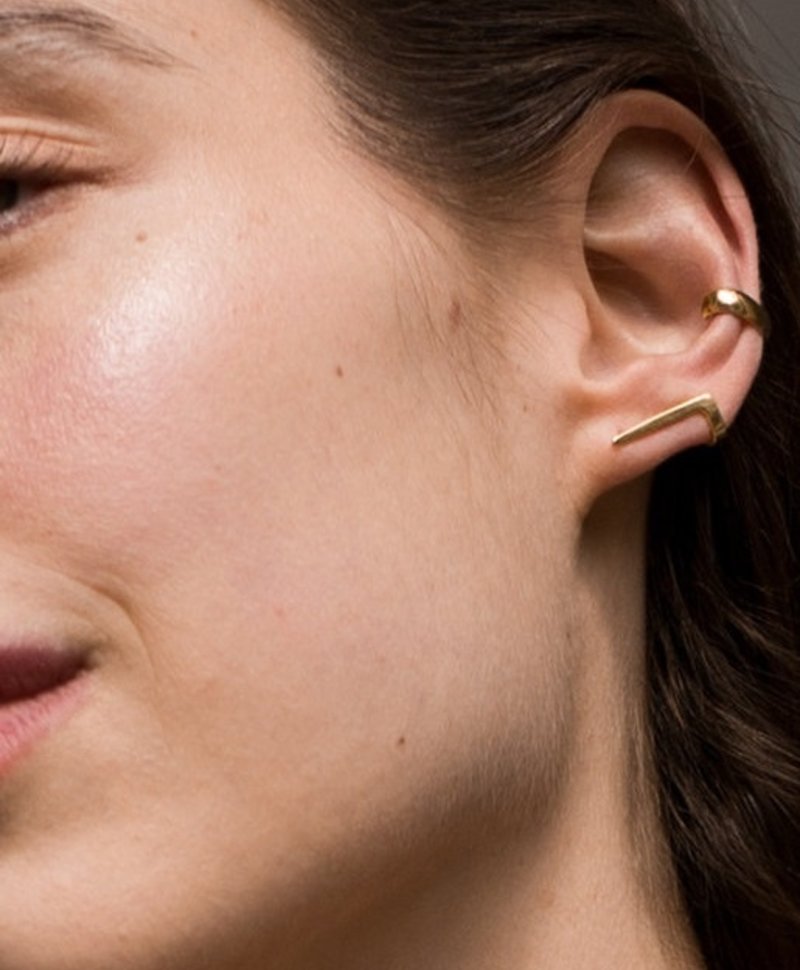 Single Minimalistic Ear Cuff Gumption, Gold Plated