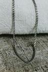 Silver Flat Men's Chain Necklace Baste