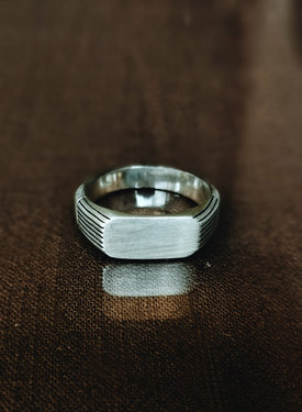 Zilveren Basic Mannen Ring Adad