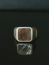 Silver Men's Ring With Brown Stone Lincoln