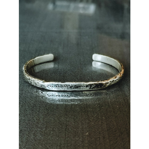 Silver Men's Cuff Bracelet Karst