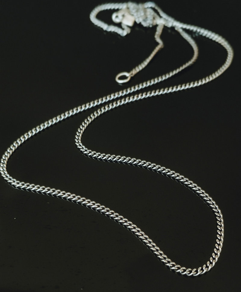 Collier Chaîne Plate Argent pour Hommes Baste