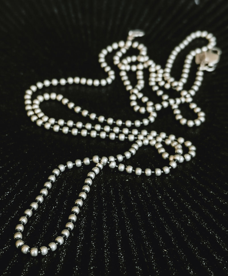 Silver Men's Ball Chain Necklace Alcandor