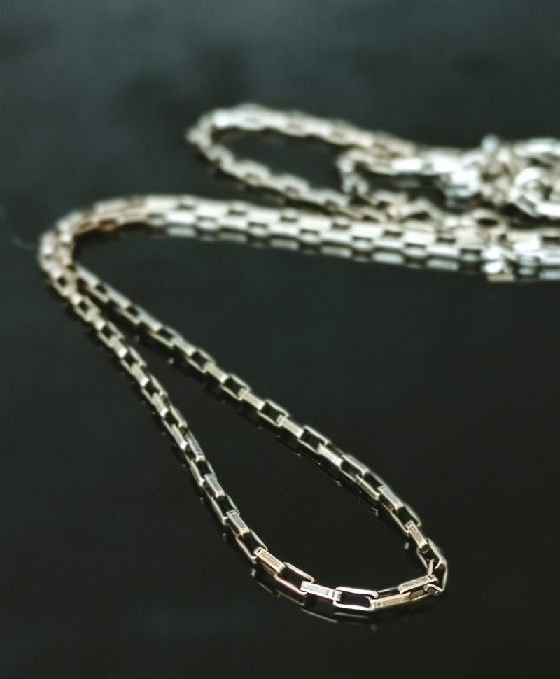 Silver Rectangular Men's Chain Necklace Andrik