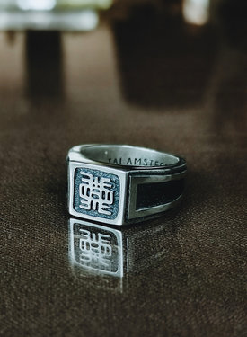 Silver Men's Ring With Symbol Danso