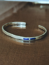 Silver Men's Cuff Bracelet With Blue Stone Abel