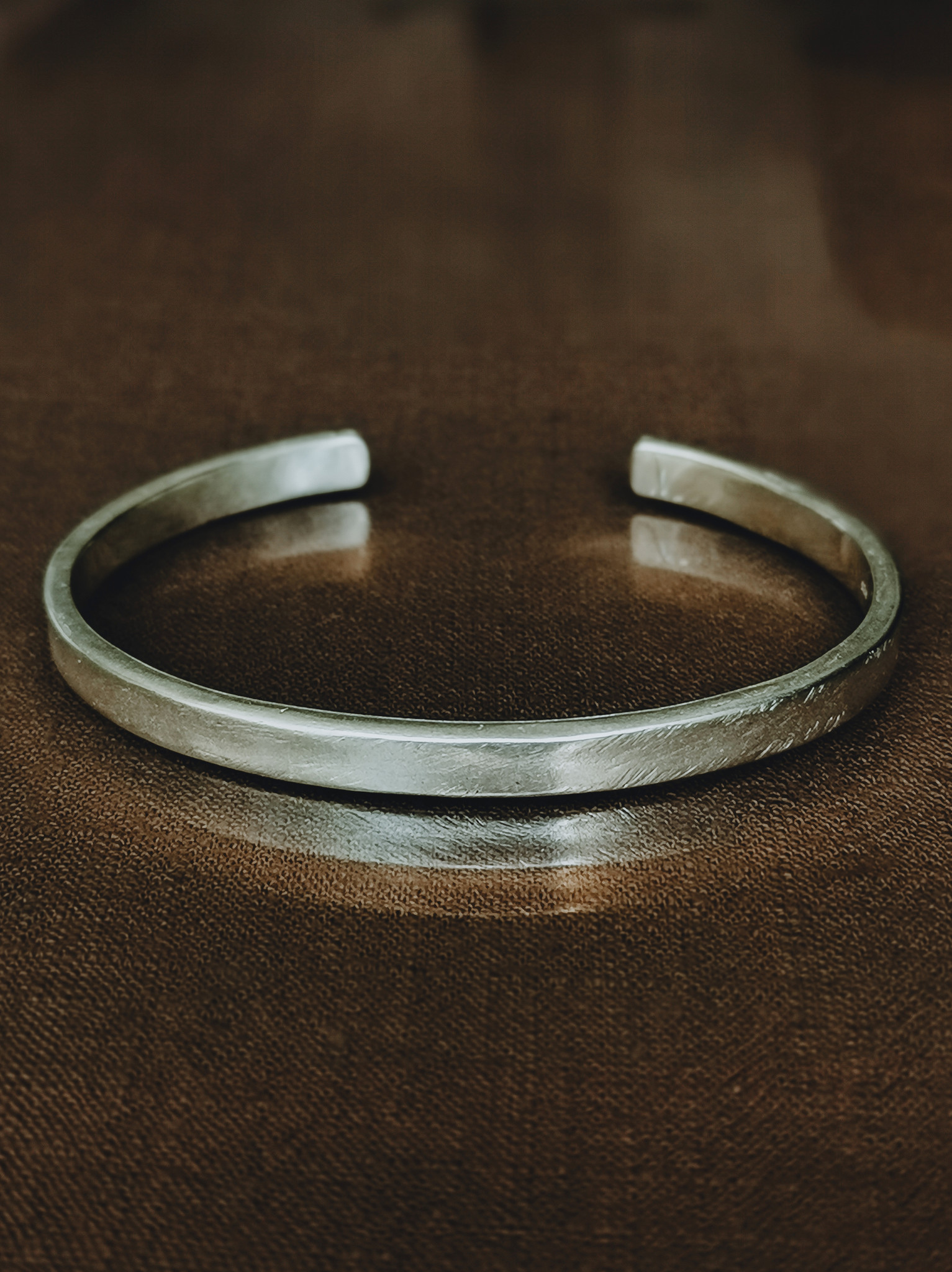 Silver Men's Cuff Bracelet Karst