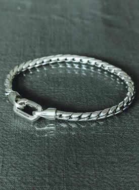 Silver Round Snake Chain Men's Bracelet Magnus