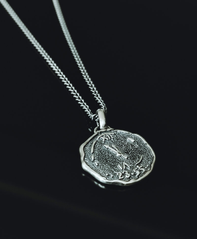 Silver Men's Oxidized Pendant Bardo